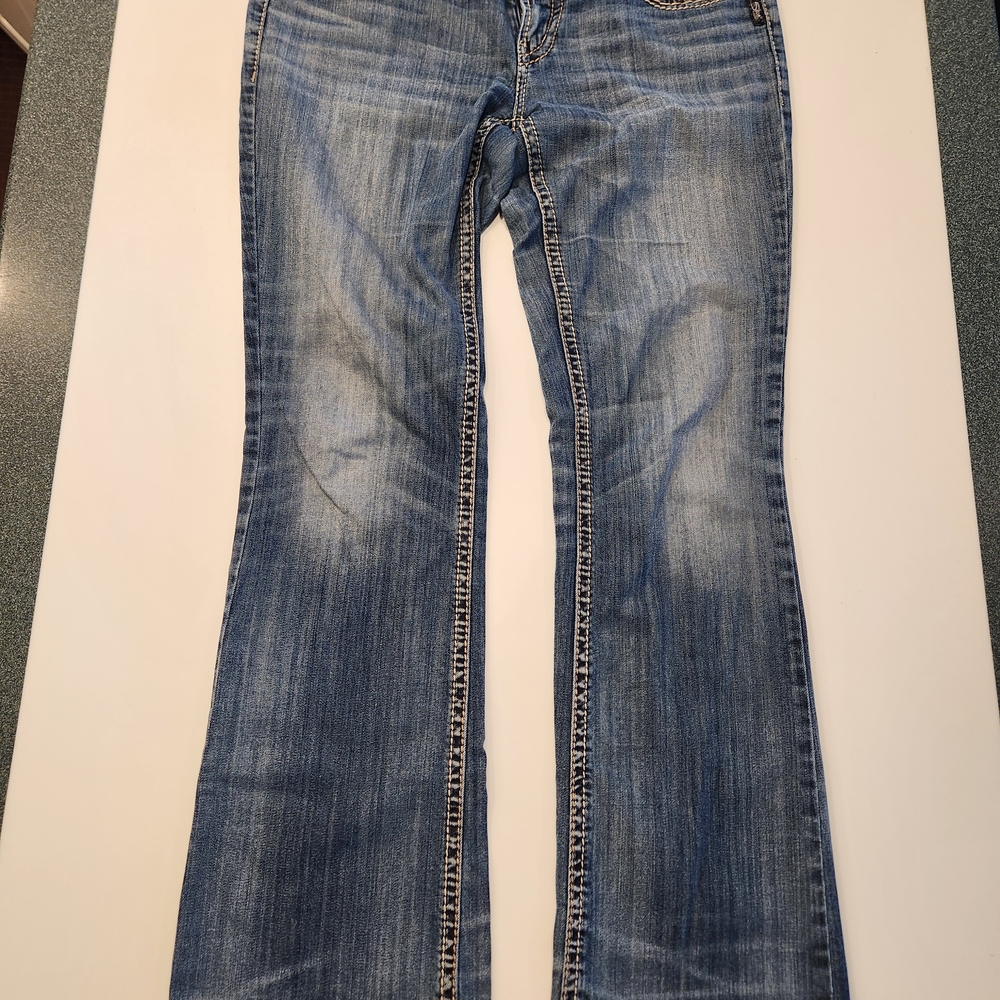 Silver AIKO 33 x 35 Jeans Light Blue Flare Women's Jeans